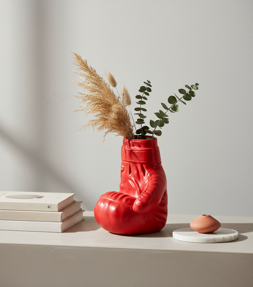 Vaso a forma di guantone da boxe