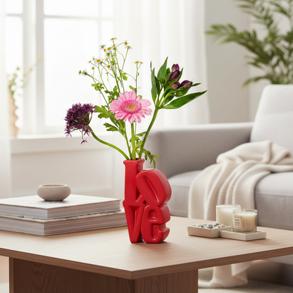 Red Love Vase