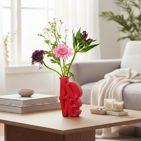 Red Love Vase