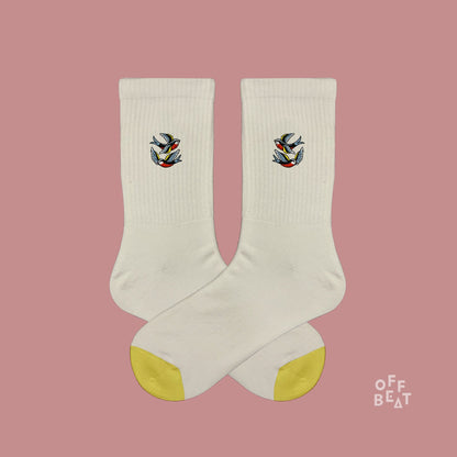 Chaussettes Brodées Hirondelle