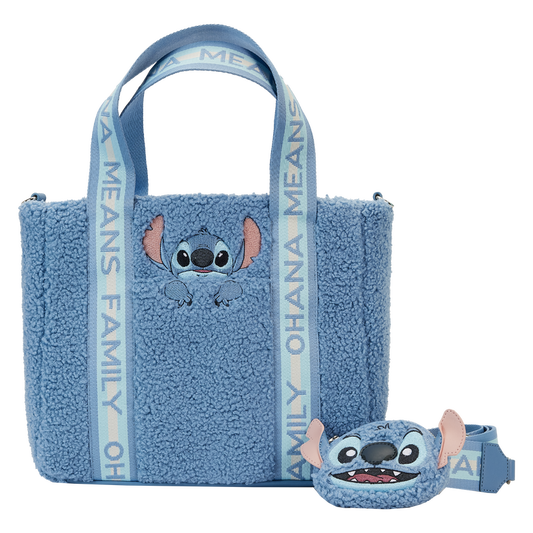 Lilo and Stitch Tote Bag with Coin Purse - Stitch "Sherpa"