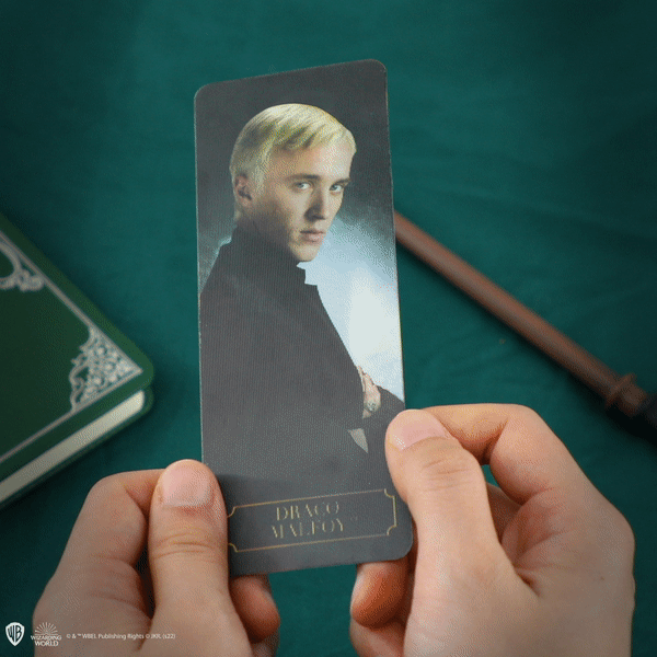 Wand pen with stand & lenticular Draco Malfoy bookmark