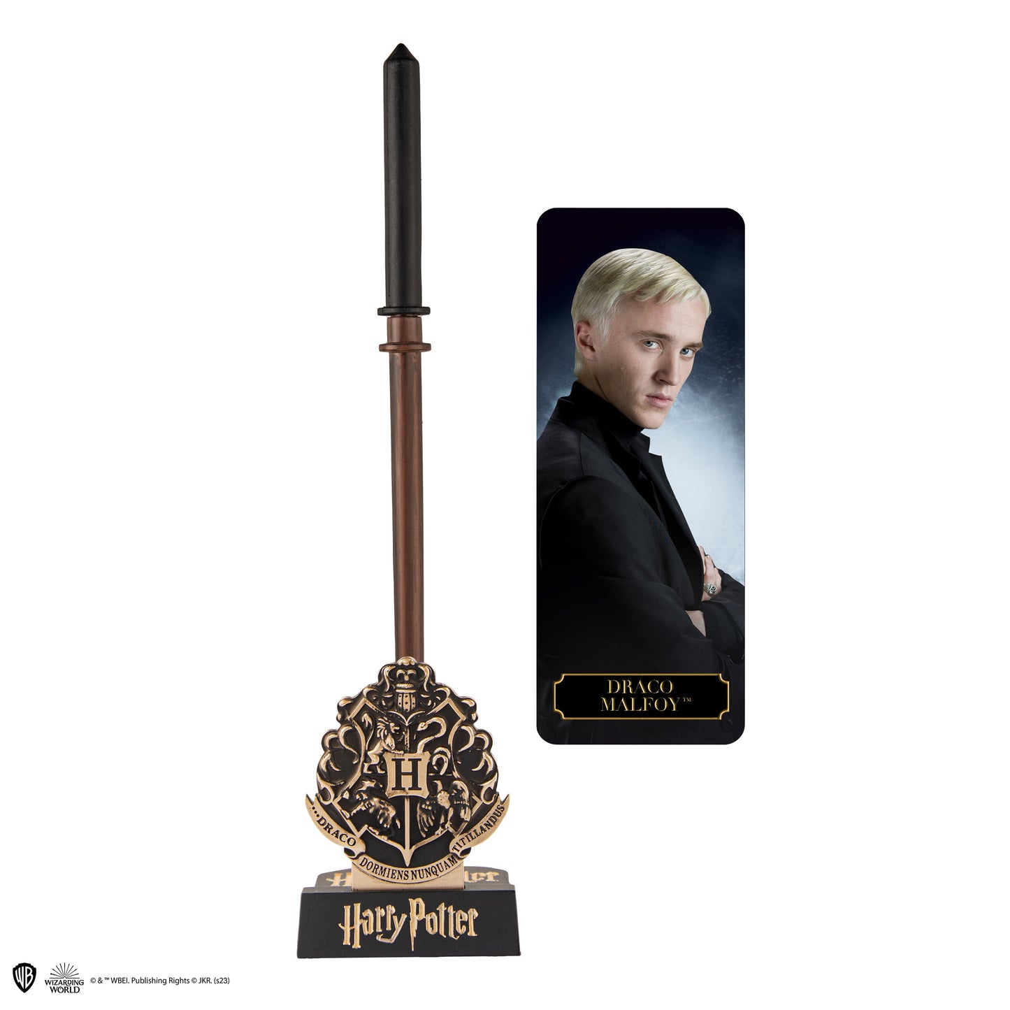 Wand pen with stand & lenticular Draco Malfoy bookmark