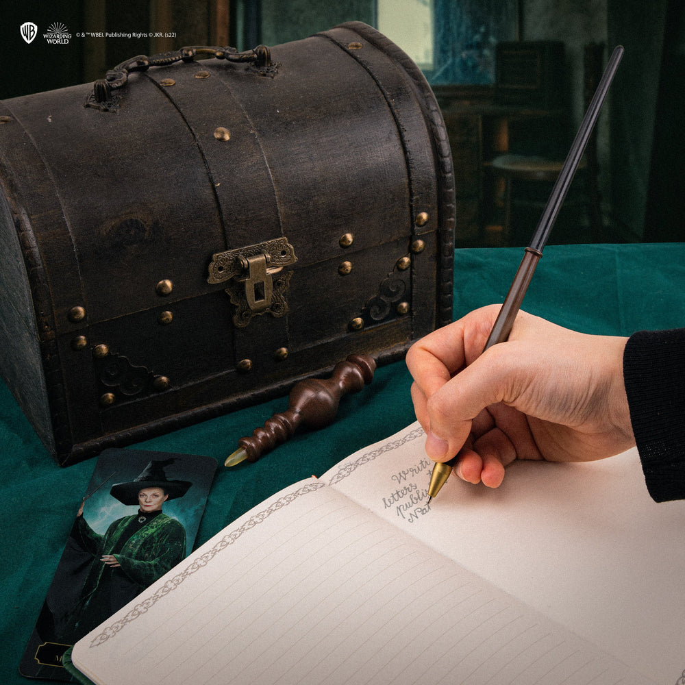 Stylo baguette avec socle & marque-page lenticulaire Minerva McGonagall
