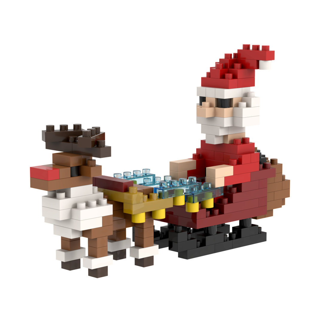 BRIXIES Weihnachtsmann mit Schlitten