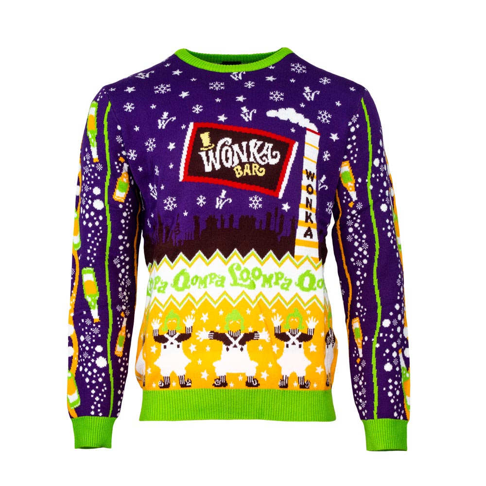 Charlie Christmas sweater and the chocolate factory