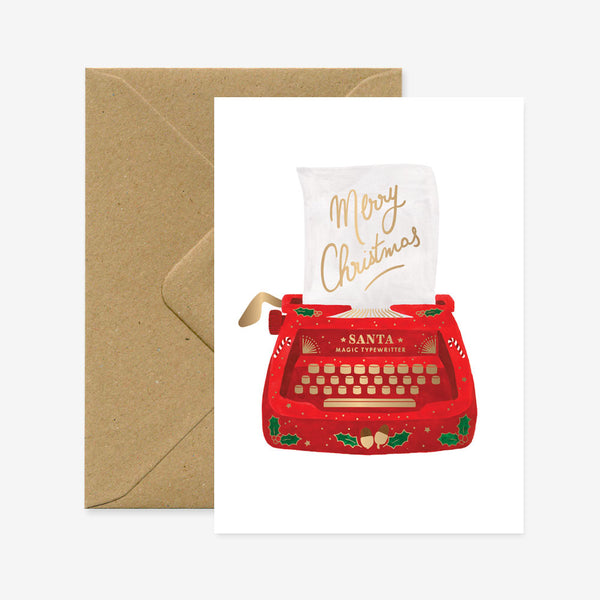 Christmas Typewriter - Greeting Card