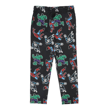 Marvel Comics Presents Spider-Man Punisher & Hulk All-Over Print Men's Black Sleep Pajama Pants