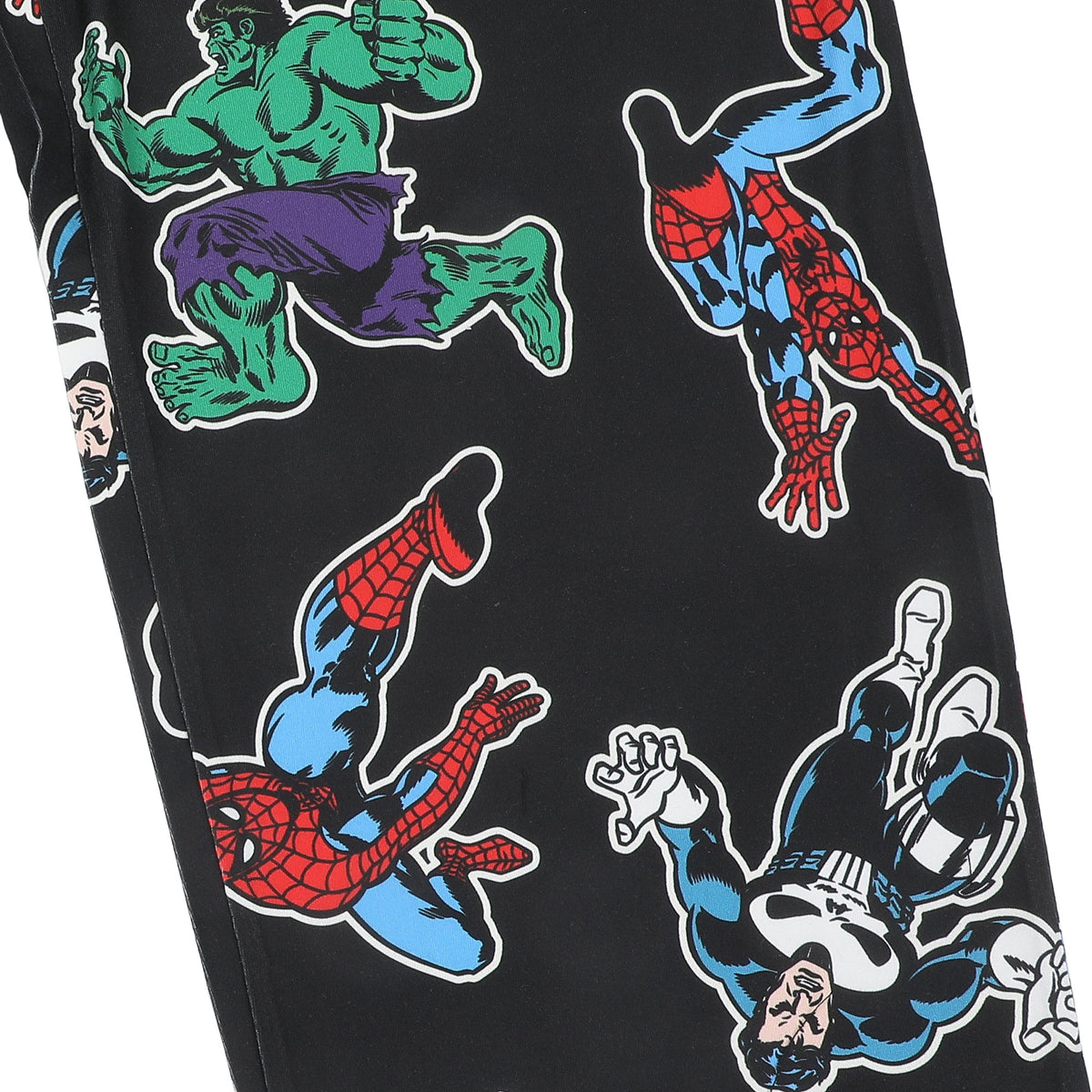 Marvel Comics Presents Spider-Man Punisher & Hulk All-Over Print Men's Black Sleep Pajama Pants
