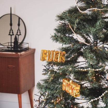Boule de Noël FUCK Doré