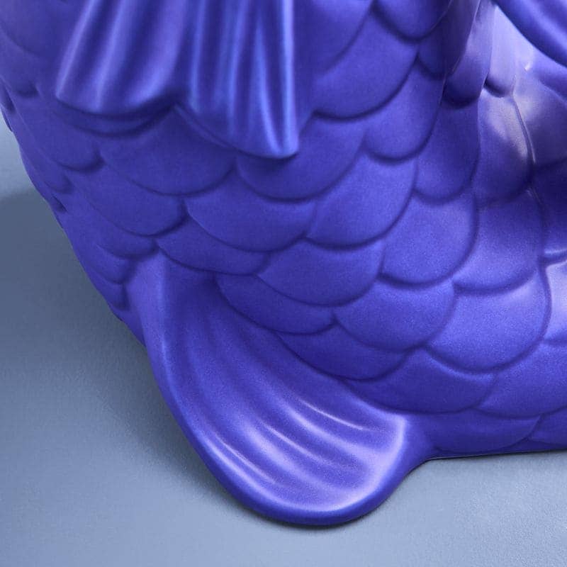 Blubb Sculpture/Vase, Matte Blue Stoneware, 35 x 30 x 44 cm