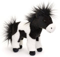 Peluche Cheval Noir et Blanc Debout