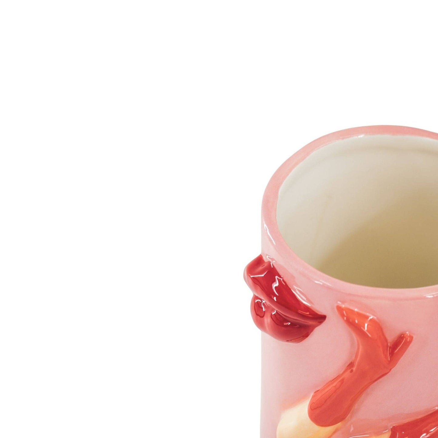 Flower Vase - Pornstar Martini Vase - Ceramic - Pink/Red - 14x12.5x28 cm