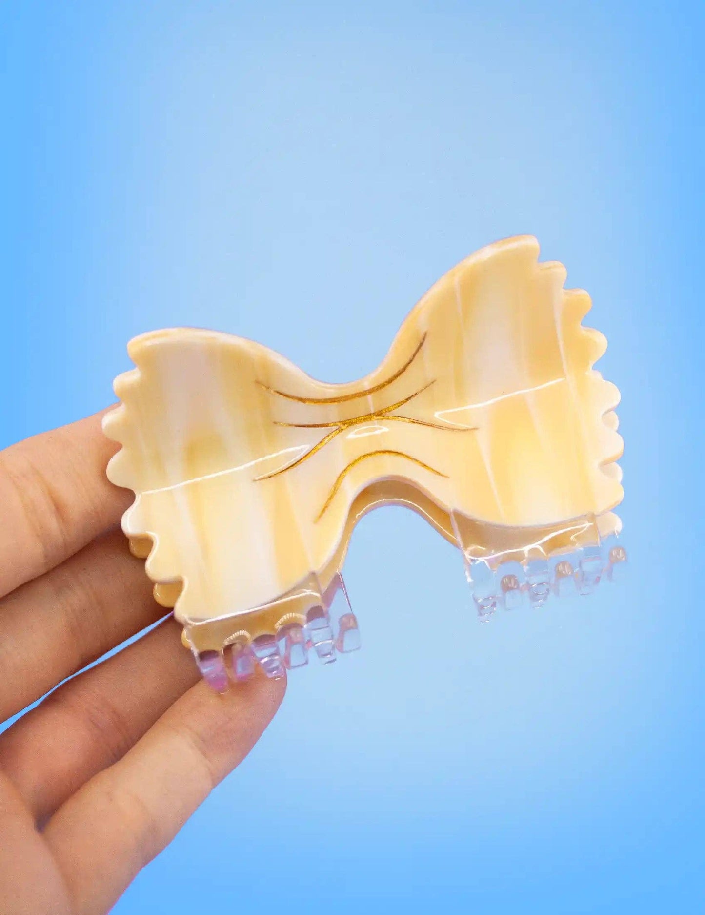 NOUVEAU ! Pince à – cheveux en forme de nœud papillon farfalle: Farfalle à l'encre de seiche | Joanna Behar – vue 4