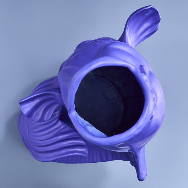 Blubb Sculpture/Vase, Matte Blue Stoneware, 35 x 30 x 44 cm