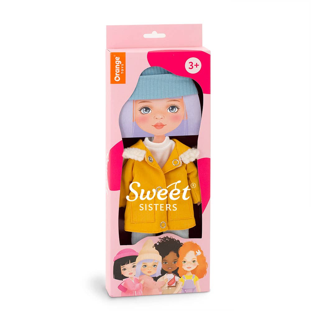 Set di abbigliamento: parka senape per bambola da 28 cm