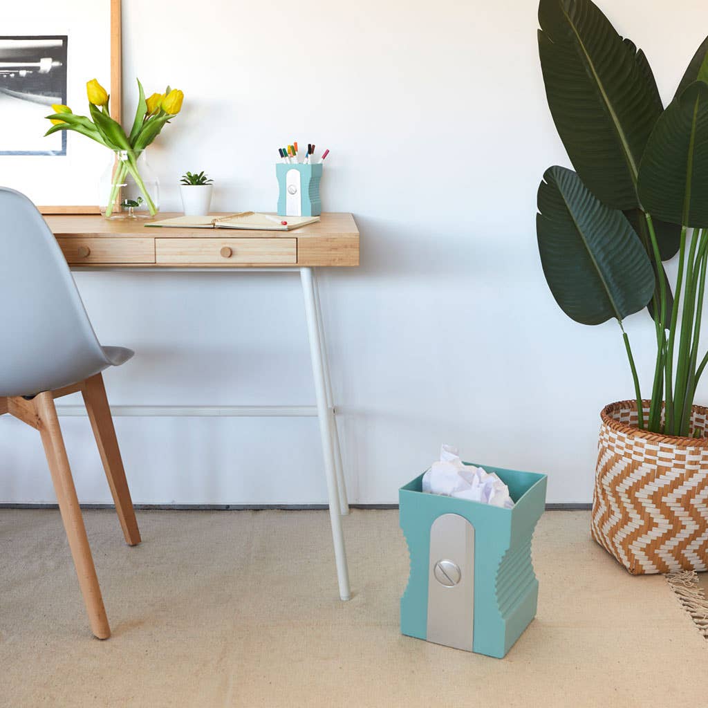 Turquoise Pencil Sharpener with Shavings Collector