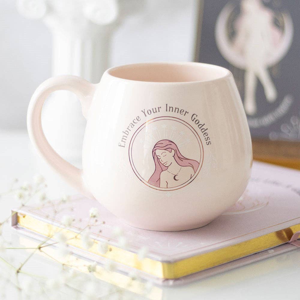 Tasse ronde « Adoptez votre déesse intérieure »