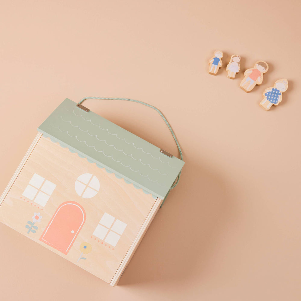 Article Enfant Maison de Poupées avec Figurines Familiales (FSC) en Bois