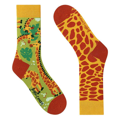 Funny "seamless" cotton socks. GIRAFFES