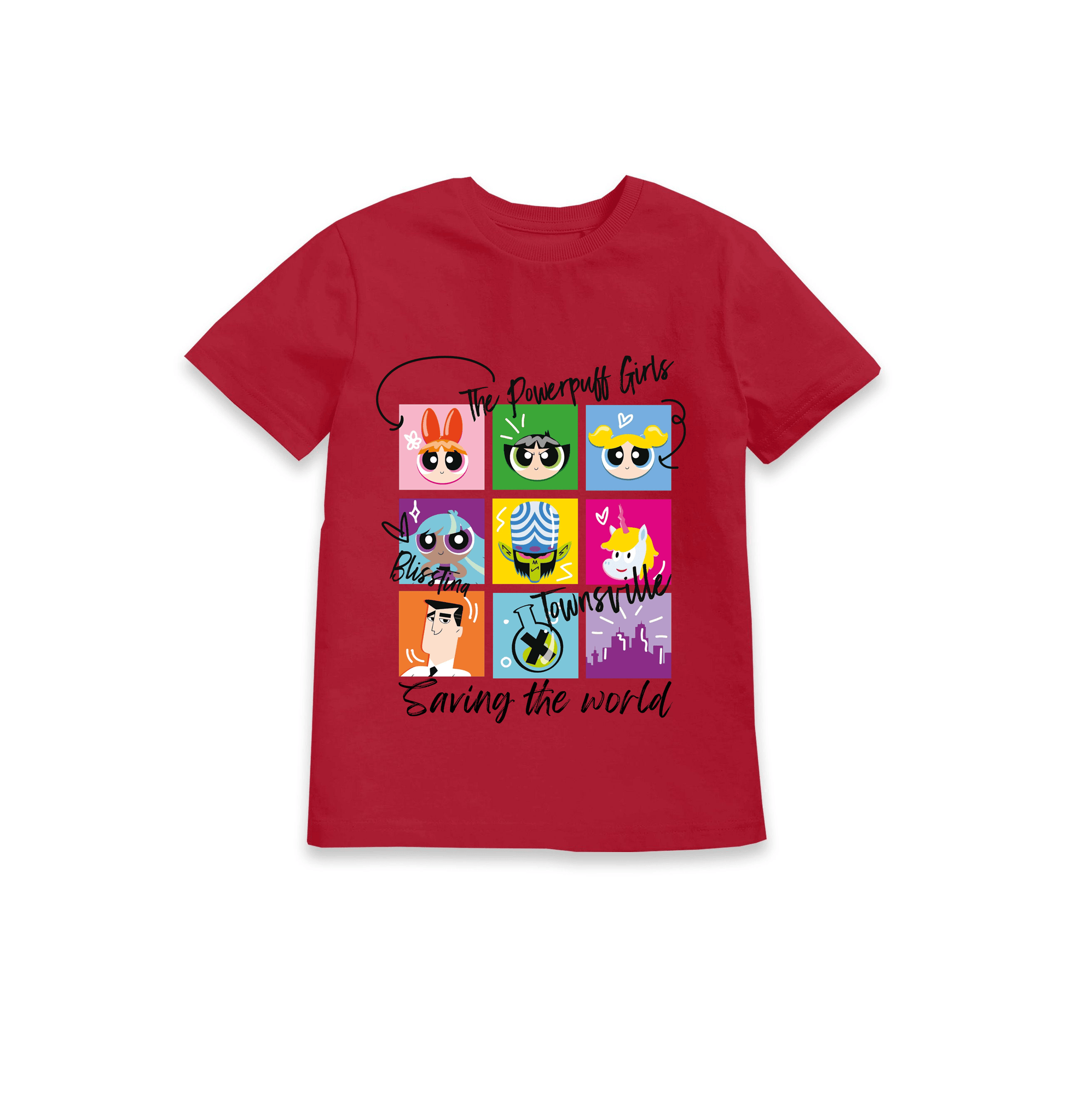 T-shirt enfant Powerpuff Girls Saving the World