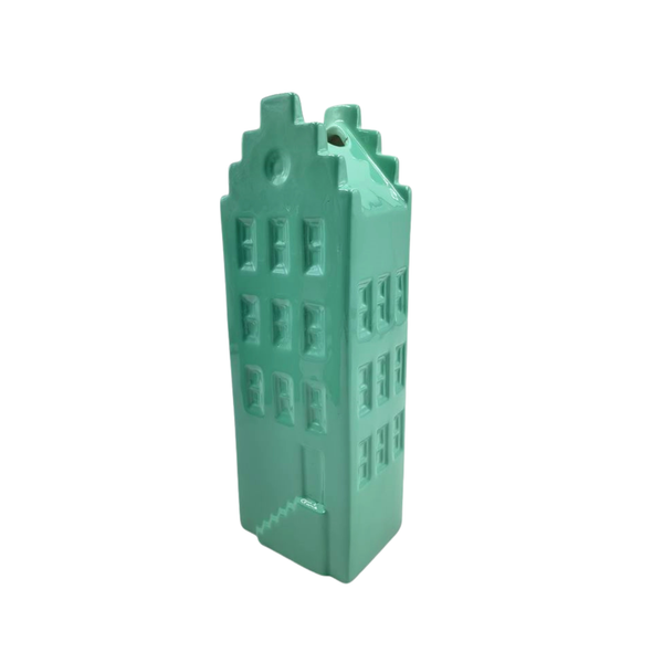 Flower vase - Home vase - Ceramic - Sea green - 5x4.5x14.5 cm