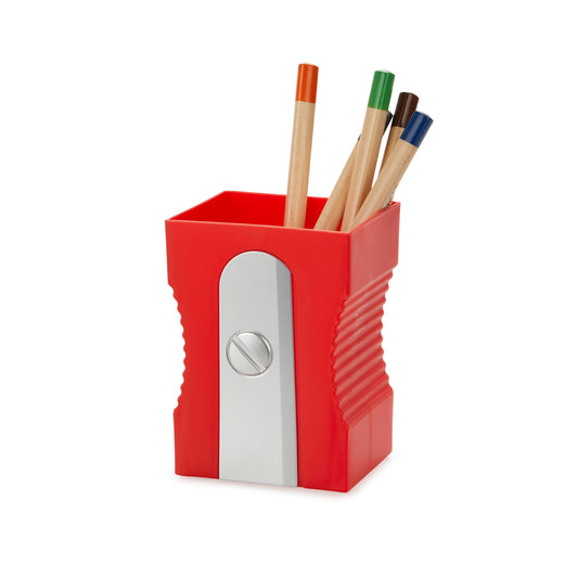Pencil holder Red pencil sharpener