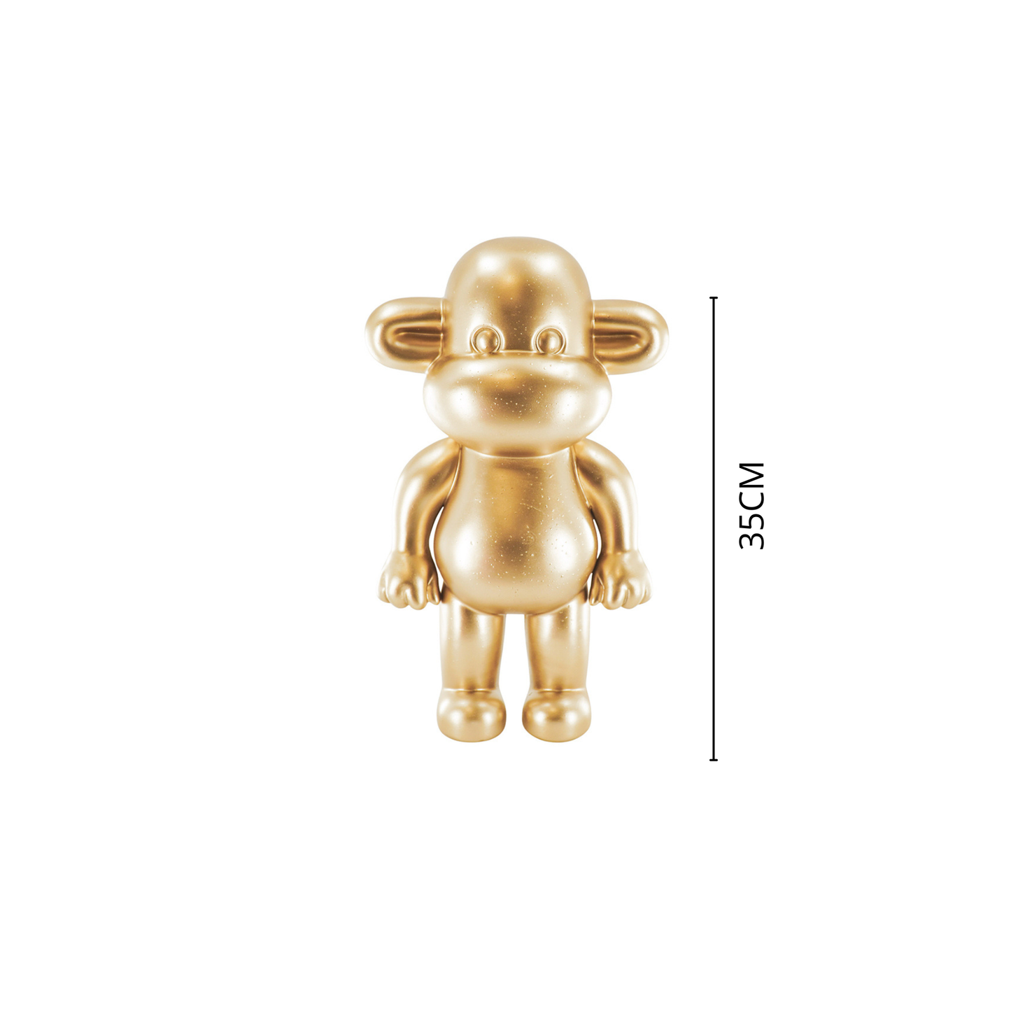 Ornament - Monkey Figurine 'The Legend' - Resin - Gold - 20.5x13.5x35cm
