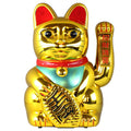 Grand Chat Chanceux Doré 40cm