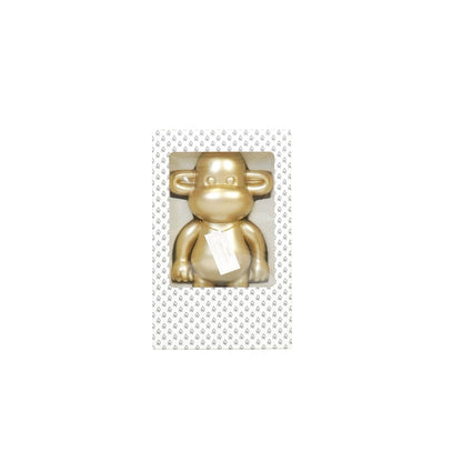 Ornament - Monkey Figurine 'The Legend' - Resin - Gold - 20.5x13.5x35cm