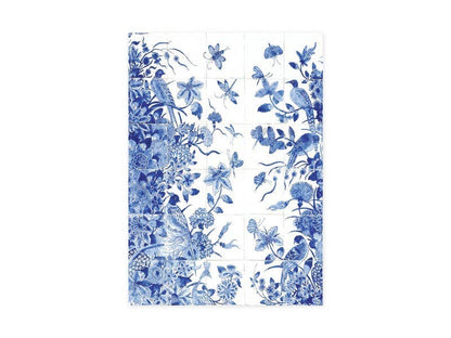 Dish towel with tile and blue bird design