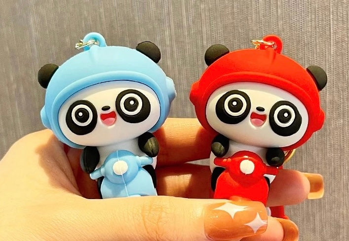 Panda Scooter Keychain Blue