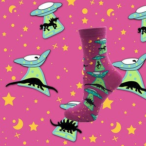 Space Invaders Dino Unicorn Socks