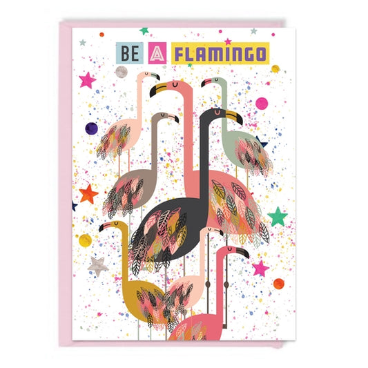 Carte de Vœux Flamant Rose