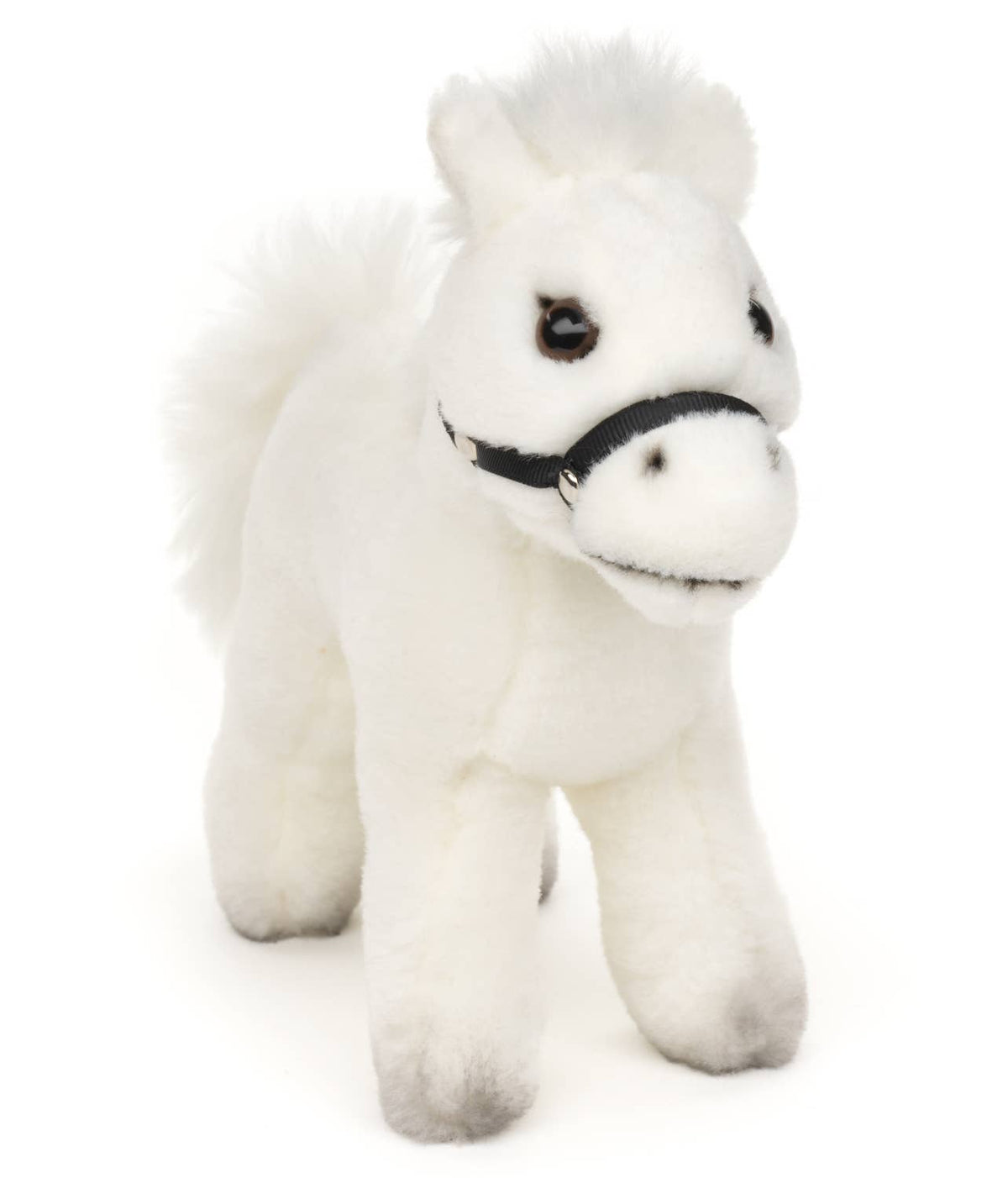 Peluche cheval blanc debout sans selle