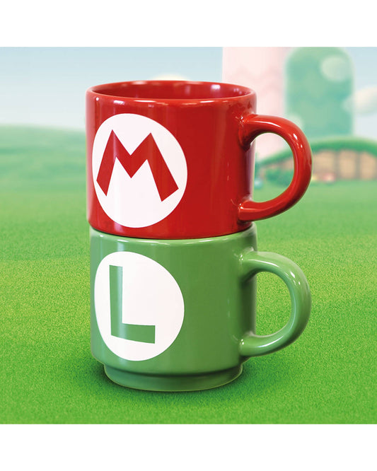 Super Mario Stackable Mug Set - Luigi & Mario