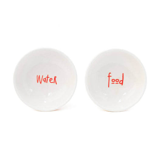 Distributeur de Nourriture pour Chat Surélevé Blanc Peint à la Main Helio Ferretti Vue 2