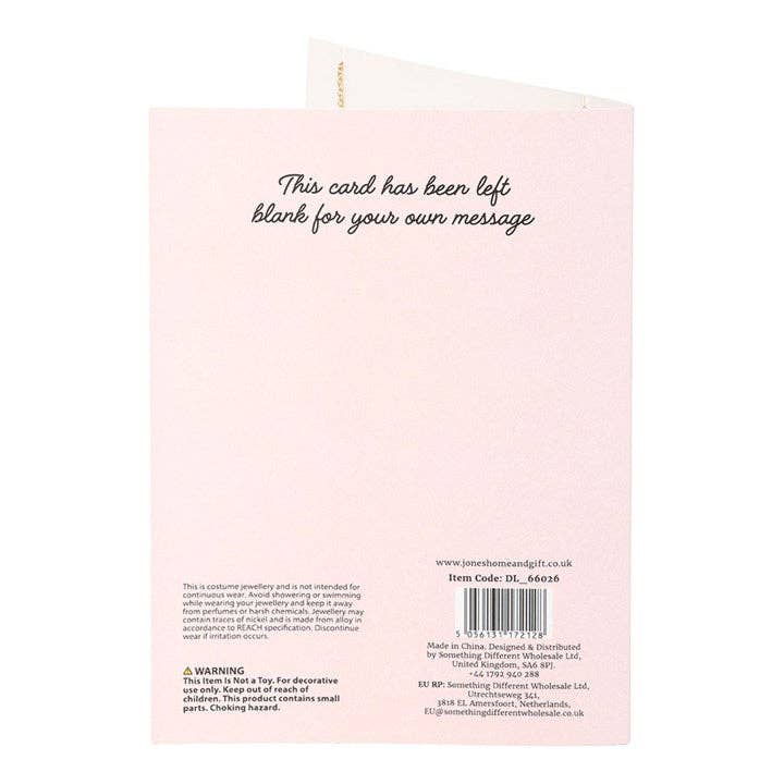 Collier Médaillon Lettre d'Amour sur Carte de Vœux de la Saint-Valentin