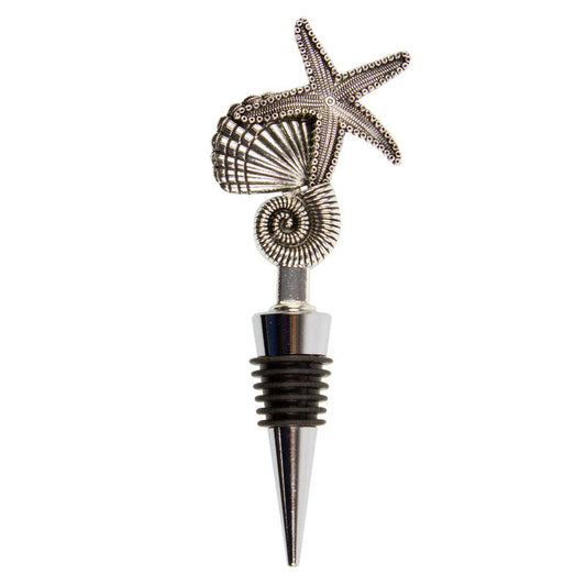 Starfish and seashell bottle stopper