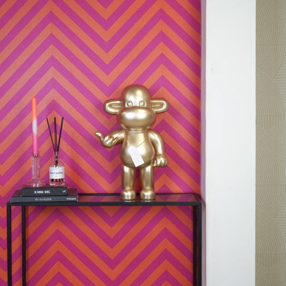 Ornement - Figurine Singe Hang Loose 'La Légende' - Polyrésine - Or - 33x21x50cm