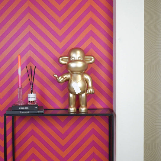 Ornament - Hanging Loose Monkey Figurine 'The Legend' - Polyresin - Gold - 33x21x50cm