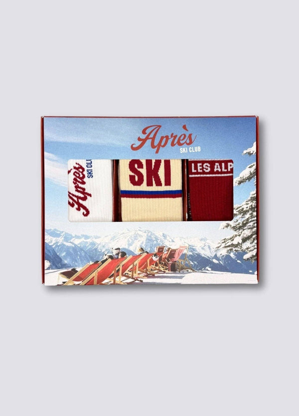 3-Pack Socks "APRÈS-SKI, SKI, LES ALPES"