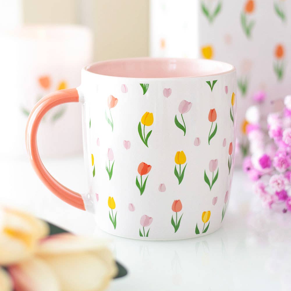 Tazza con motivo a tulipano