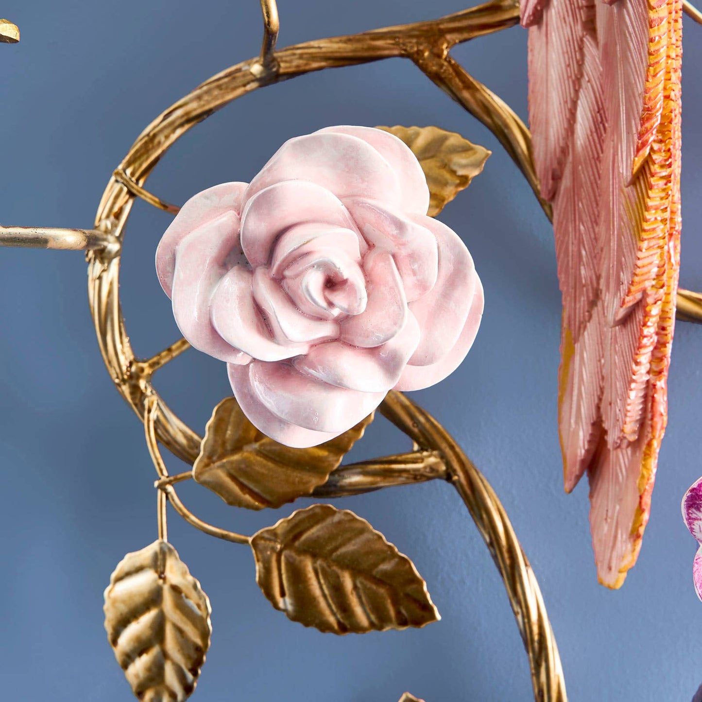 Orange/Gold Parrot Chandelier 39.5 x 12 x 59 cm
