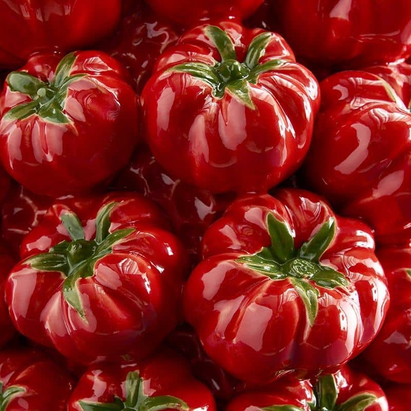 Tomato Vase, Red Stoneware, 33.5 x 32 x 33 cm Handmade