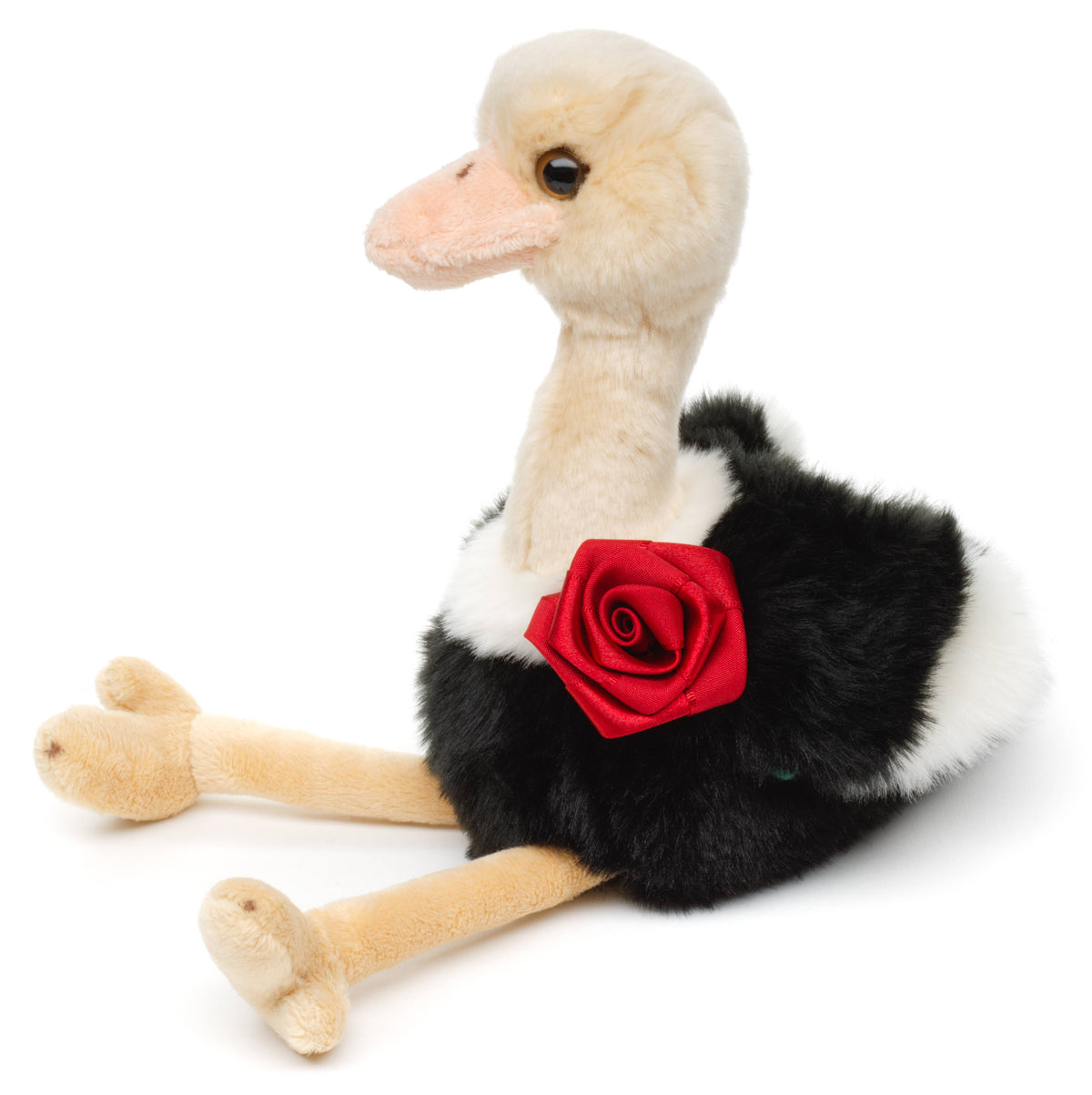 Bouquet peluche doiseaux rose rouge uni