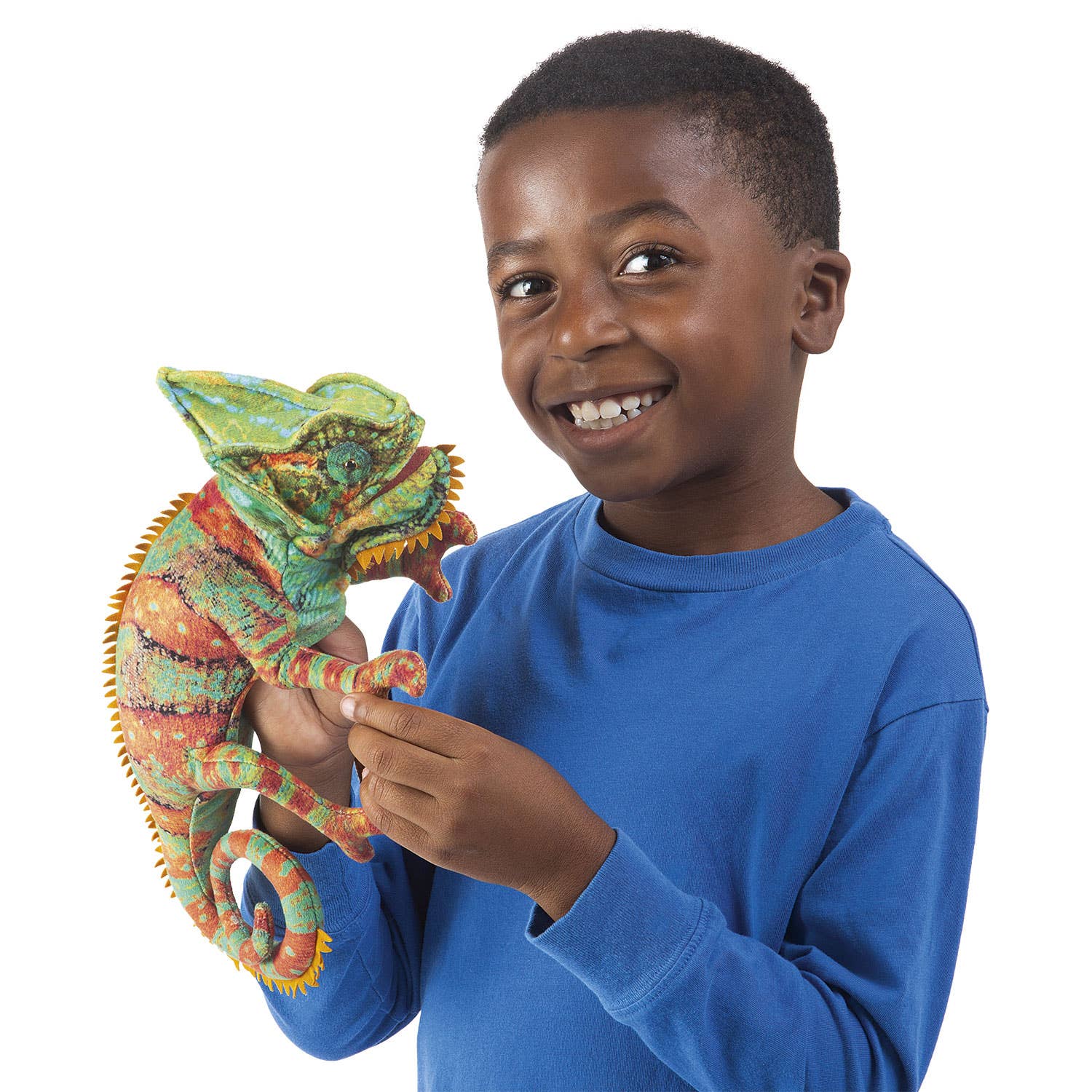 Marionnette à main Petit caméléon 3153/ petit caméléon Folkmanis réaliste