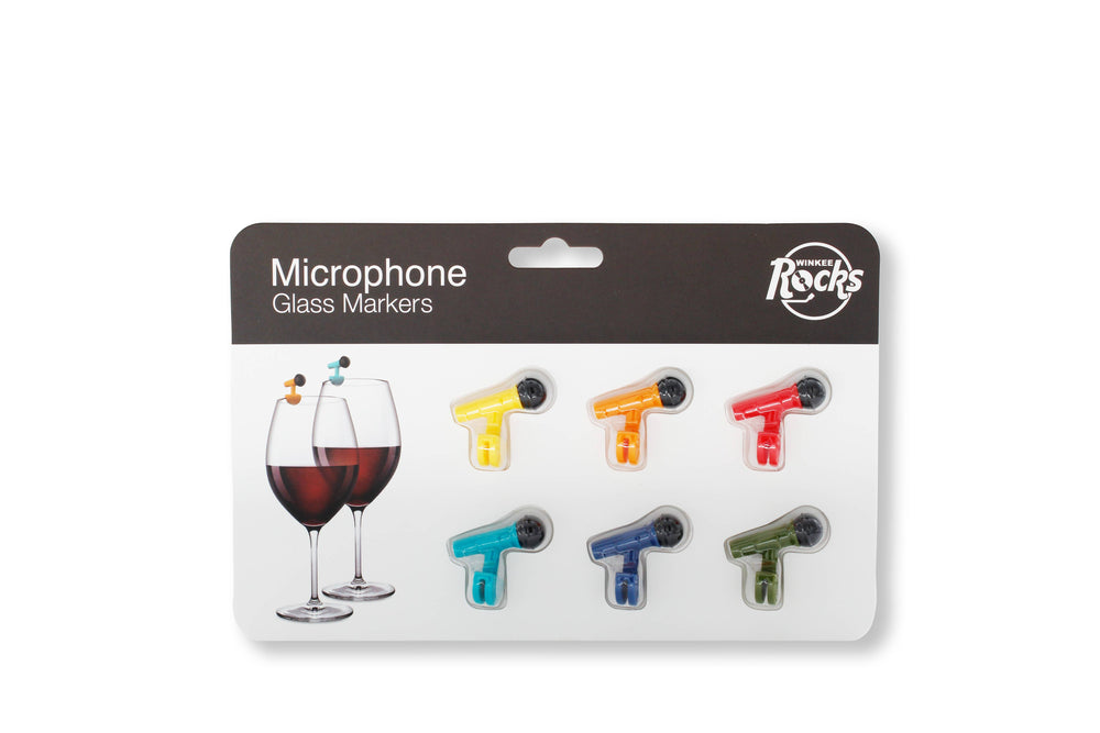 Set de 6 Marque-verres Microphone
