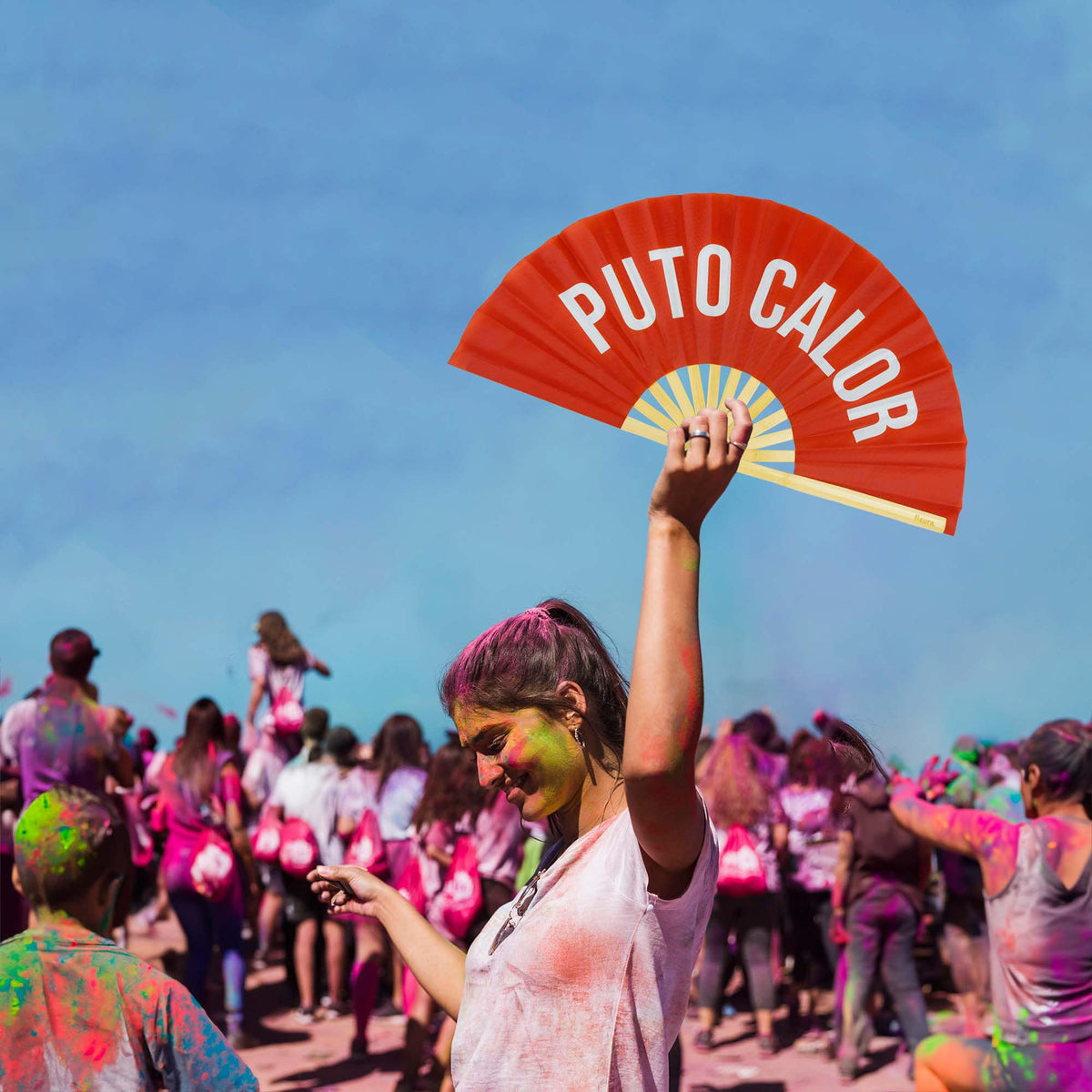 Éventail XXL « Puto calor »