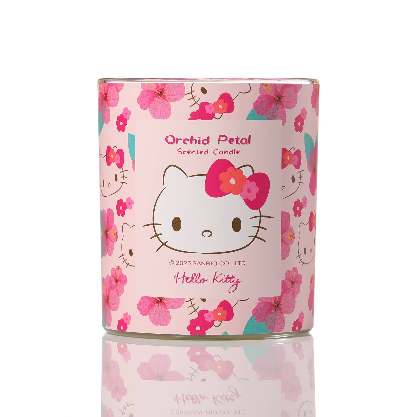 Bougie Rose à Imprimé Original Hello Kitty, Parfum Pétale d'Orchidée